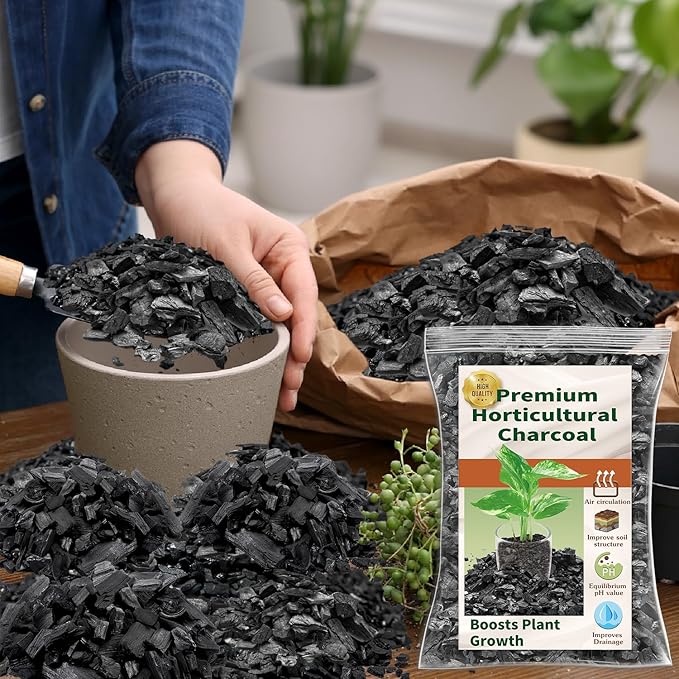 Horticultural Charcoal for Plants,4QT Premium Activated Charcoal for Indoor and Outdoor Plants,Ideal for Soil Amendment, Orchids,Succulent,Cactus, Terrariums & Gardening