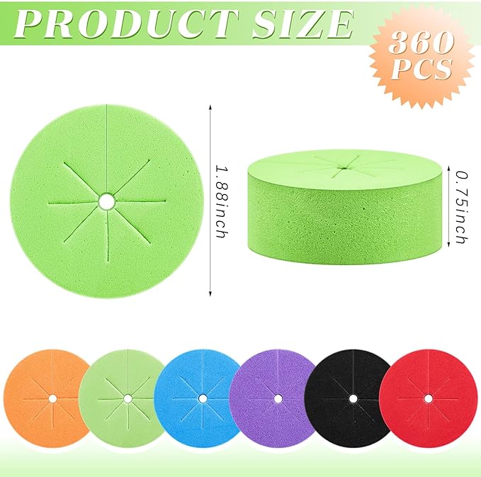 Lallisa 360 Pcs Clone Collars 2 Inch Foam Inserts for Hydroponic Cloning Machines Fits 2" Net Pots Reusable Collars for Hydroponics Plant Germination in DIY Cloner and Clone Machines (Multicolor)