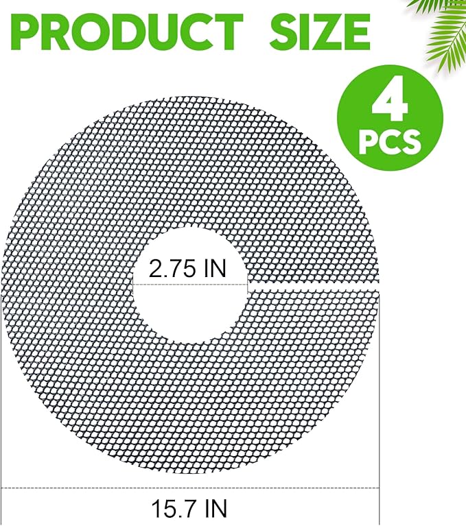 4 Pack Plant Pot Grids - 15.7 Inch Cuttable Soil Cover Protector from Cats, Animals Digging Stopper, Indoor Plant Pot Soil Guard for Outdoor Garden Balcony