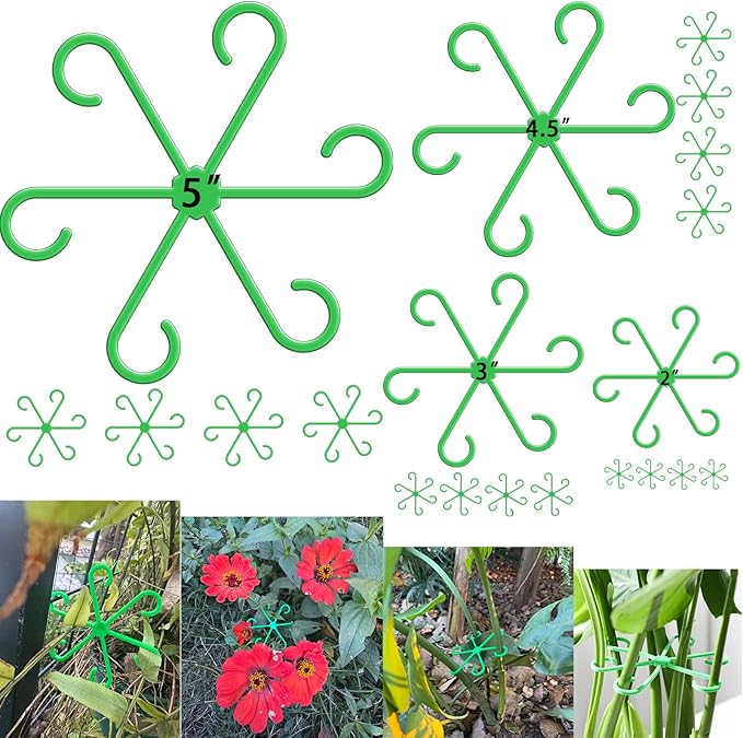 16pcs Plant Stem Support, Plant Support for Indoor Plants, 4 Sizes Climbing Houseplant Stem Supports, Plant Support Rings, Leaf Holders, Indoor Plant Stakes Stabilizer Accessories