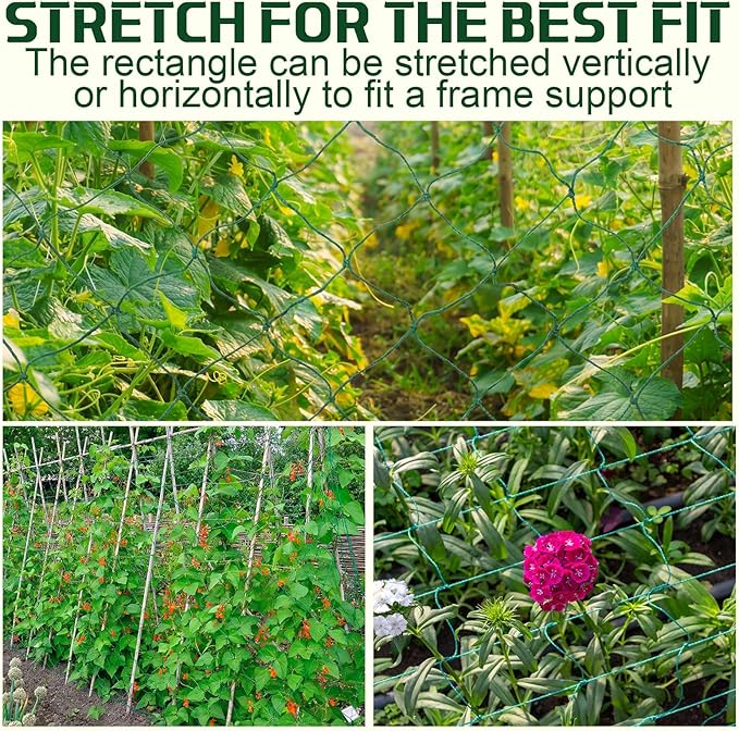 1 Piece Green Plant Support Netting Jute Net Heavy Duty Garden Plant Trellis Netting for Climbing Plants Outdoor Indoor Grow Net for Cucumber Vine Tomatoes Peas Flower Fruits Vegetables (8 ft)