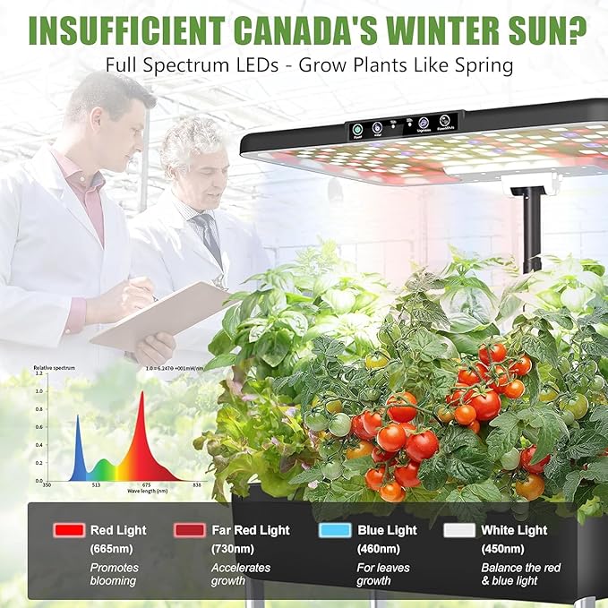 DRYADES 66-Pod Indoor Hydroponic Growing System + 3 Free Seeds Starter Kit (Lettuce, Salad Mixed, Basil Seeds) – Dual 53W Full-Spectrum LED, 10-L Water Tank, 3-Tier Grow Pods (66 Pods)