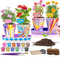 Tekoly 4 Set Paint & Plant Flower Gardening Kit - Gifts for Girls Ages 8-12, Arts and Crafts for Kids Ages 8-12, Kids Gardening Set, Toys Birthday for Girls Boys Ages 6 7 8 9 10 11 12
