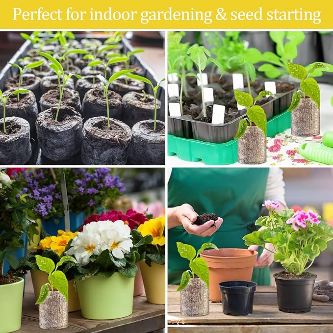 Legigo 100 Pcs 36mm Seed Starter Peat Pellets for Seedlings- Compressed Seed Starter Pods Seed Starting Pellets Plugs Soil Peat Pods for Starting Seeds, Garden Planting Herb Flower Vegetables