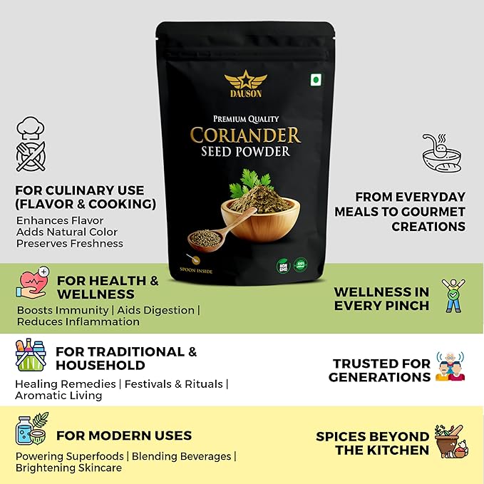 Coriander Seeds Powder – 100% Pure & Natural | Finely Ground Coriander Seeds | No Additives or Fillers | Aromatic, Earthy Flavor for Cooking | 25g Sample Available | Kitchen Essential for Global Cuisine