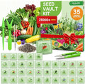 35 in 1 Heirloom Vegetable Seeds for Planting - 21,000+ Non-GMO, Organic Seeds Kit for Indoor & Outdoor Garden | 35 Varieties Survival Garden Seeds with Free Plant Markers