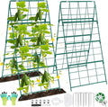Cucumber Trellis for Raised Bed A Frame Metal Garden Trellis for Climbing Plants Outdoor, 42 x 16IN Foldable Coated Steel Cucumbers Trelli, Easy to Install Cucumber Trellis for Vegetable Fruit (1PACK)