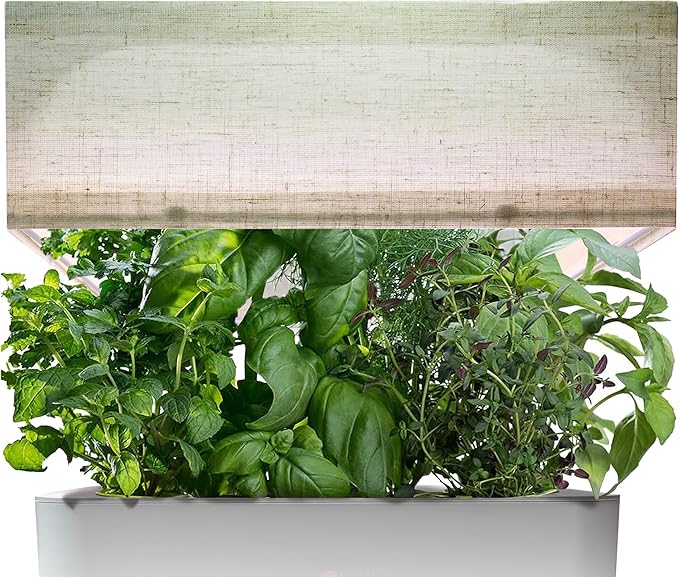 Lamp Shades for Indoor Hydroponic Garden, Light Diffuser Compatible with Aerogarden Harvest 2.0 Harvest, GardenCube and other 6/8 Pods Hydroponics System, 10.6" Square, Linen (Beige)