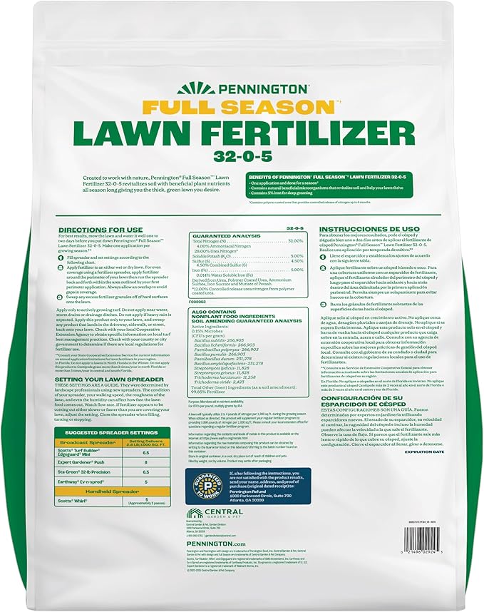 Pennington Full Season Lawn FERT 12M 32-0-5 RF 35/33.6LB