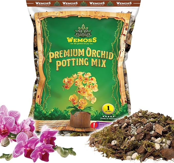 5-in-1 Orchid Potting Mix with Forest Moss, Pine Bark, Perlite, Zeolite, and Pumice – Orchid Soil, Orchid Repotting Kit for Healthy Roots, Fast Drainage, and Support for Growth 1 QRT