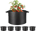 Simple Deluxe Grow Bags 10 Gallon 5 Pack Planter Pots with Handles, Thickened Nonwoven Fabric Aeration Cloth Bag, Heavy Duty Gardening for Tomoato, Potato, Vegetable, Herbs and Flowers, Black