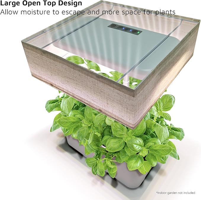 Lamp Shades for Indoor Hydroponic Garden, Light Diffuser Compatible with Aerogarden Harvest 2.0 Harvest, GardenCube and other 6/8 Pods Hydroponics System, 10.6" Square, Linen (Beige)