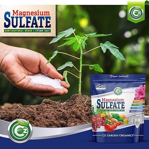 Magnesium Sulfate Epsom Salt Fertilizer - Made in USA - Plant Food for Hydroponics, Plants, Flower Gardens - Fruit, Vegetables, Holistic Herbs. OMRI Listed (Cz Garden Organics Magnesium Sulfate 19LB)