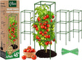 Riare 4 Pack Square Tomato Cages for Garden Plant Support- 45 Inch Heavy Duty Tomato Cage Garden Stakes Tomato Trellis for Climbing Plants Vegetables Flowers Outdoor Indoor