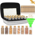 SMUJU 40 Slots Seed Storage Organizer with 20 Seed Envelopes, Sturdy Organizer Storage Box with Label Stickers, Glass Container for Flower Vegetable Garden Seed Saving (Seeds not Included)