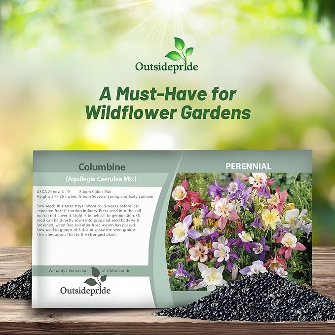 Outsidepride Mixed Columbine Seeds - 1000 Pcs Perennial, Easy to Grow Flower Seeds for Planting, Suitable for Pollinator-Friendly Garden, Cut Floral Arrangements, Ground Covers, or Borders