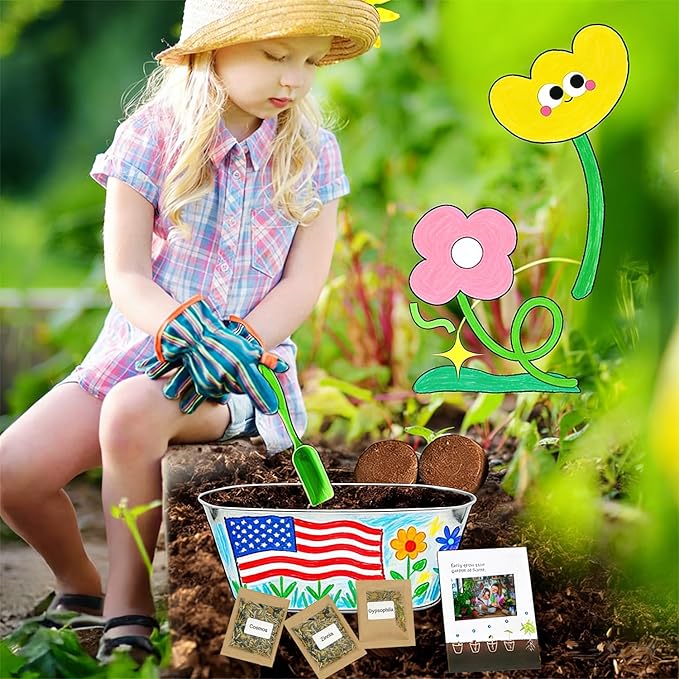 Paint & Plant Kids Gardening Kit Arts and Crafts Toys - Toddler Gardening Kits Birthday Easter Gifts Ideas for Girls & Boys 4 5 6 7 8 9 10 11 12 Year Old