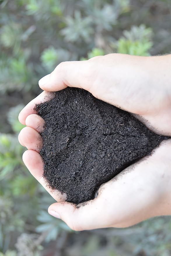 Premium Worm Castings - 100% Natural Soil Builder & Fertilizer for Gardens, Houseplants & Flower Beds - Odor-Free, Beneficial Microbes, Resealable Bag (7lb)