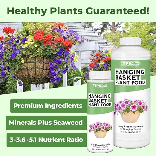 Hanging Basket Plant Food – Liquid Plant Food for More Blooms, Fuller Growth & Vibrant Color, 32 oz