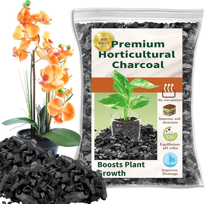 Horticultural Charcoal for Plants,1QT Premium Activated Charcoal for Indoor and Outdoor Plants,Ideal for Soil Amendment, Orchids,Succulent,Cactus, Terrariums & Gardening