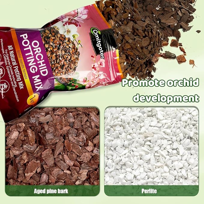 Organic Orchid Potting Mix 2qt, Mixture of Orchid Bark and Perlite, Specifically Formulated for Orchids