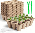 240 Cells Seed Thickened 12-Cell Peat Pots Seed Starter Kit - 20 Trays + Transplanting Tools & Plant Labels, Biodegradable Root-Friendly Seedling Cups for Vegetables Flowers Herbs Seed Starting