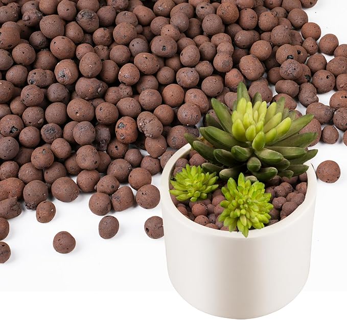 15 lbs LECA Clay Pebbles for Plants, 4-16mm Lightweight Clay Balls for Plants Drainage, Hydroponic Growing, Aquaponics, Orchid Potting Mix, Natural LECA Balls for Soil Root Development
