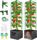 Tomato Cages for Garden with Grow Bags, 2 Pack Tomato Cage Trellis, Garden Cage Heavy Duty Tomato Stake Support, Plant Cage for Pots Plants Vegetable
