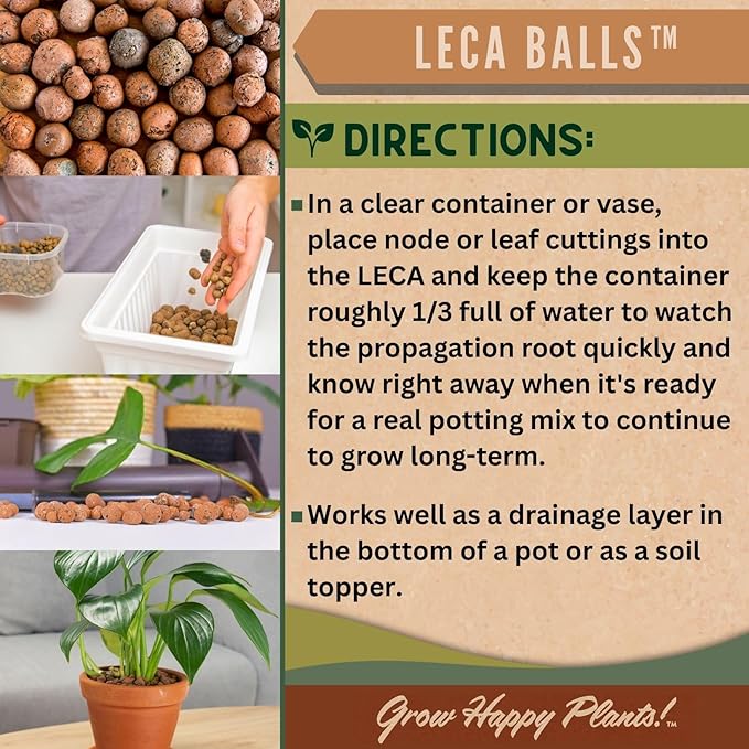 Sol Soils LECA Balls - Lightweight & 100% Natural Hydroponic Clay Pebbles for Plants - Soil Amendments to Improve Drainage, Aeration, and Support Healthy Root Growth - 2 Quarts