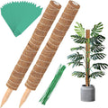Moss Pole, Augshy 48 Inch Moss Poles - 4Pcs 12 Inch Coir Totem Poles Moss Climbing Sticks for Indoor Creepers Plant Support Extension