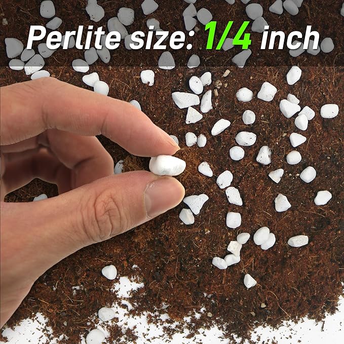 3 Quarts Perlite for Plant Soil - Amendment for Potting Soil, Improves Drainage and Aeration for Soil,Better for Root Growth (1/4 inch)