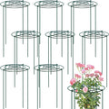 8 Sets Peony Support Cage,12"Diax24"High Heavy Duty Metal Plant Support,Grow Through Hoops Grids with 4 Thickened 4mm Legs,Strong Support Brace for Heavy Blossoms,Flower Support Ring for Peonies,Rose