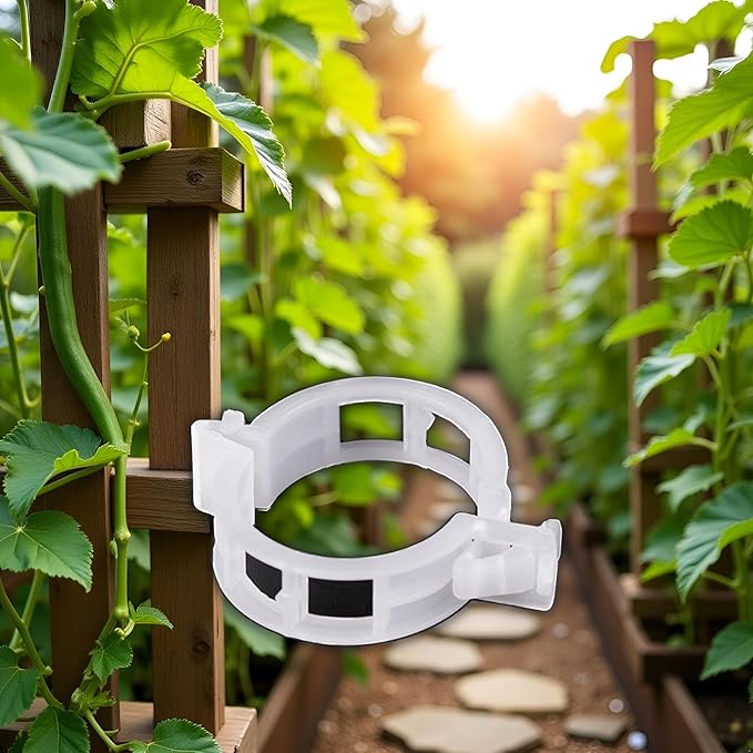 100Pcs White Plastic Trellis Clip Plants Support Clips, Tomato Clips, Plants Support Structures, Cages Plants Vine Vegetable Fastening Clip Grafting Tools Make Plants Grow Upright