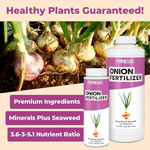 Onion Fertilizer for Onion Plants, Also Great for Garlic, Shallots, and Other Alliums, Liquid Fertilizer by TPS Plant Foods, 32 oz (1 Quart)