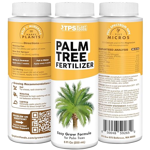 Palm Tree Fertilizer – Liquid Plant Food for Rich Green Fronds, Stronger Roots & Healthy Tropical Growth, 8 oz