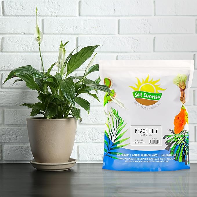 Soil Sunrise Peace Lily Potting Soil Mix (8 Quarts) for Planting, Growing, or Repotting Peace Lily Plants