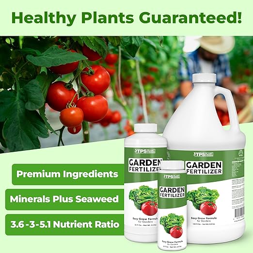 Garden Fertilizer, Complete Liquid Garden Plant Food for Edible Plants, 8 oz (250mL)