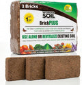 WONDER SOIL | (30 Quarts) The Only Ready to Plant Compressed Coco Coir Fully Loaded with Nutrients | 3-Pack Organic Coco Coir Brick | 3 Bricks Expands to 30 Quarts | Incl Worm Castings & Nutrients