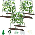 3 Packs Cucumber Trellis for Raised Bed, 50" x 33" A-Shape Garden Trellis for Climbing Plants, Outdoor Metal Arch Vegetable Plant Support for Tomato, Cucumber, Pea, Zucchini & Vine Plants