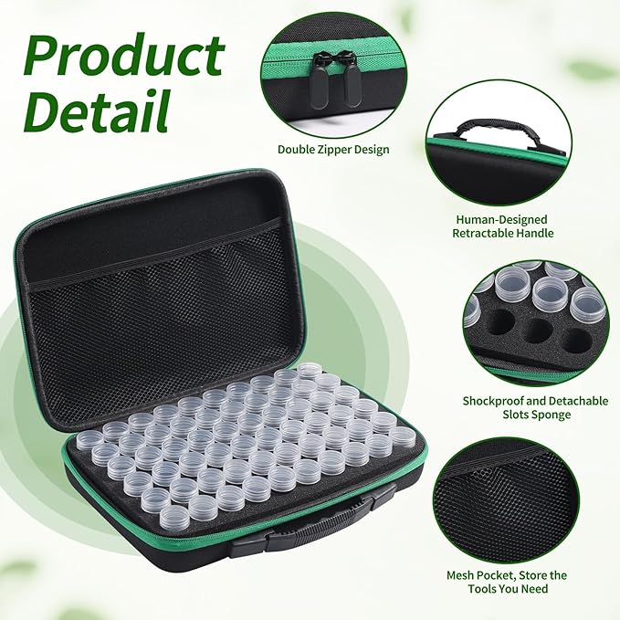 Douorgan Seed Storage Box, Portable Seed Saving Box, Sturdy Seed Organizer Kit Seed Envelopes Funnel Label, Seed Container for Flower Plants Vegetable Seed, M-60 Slots