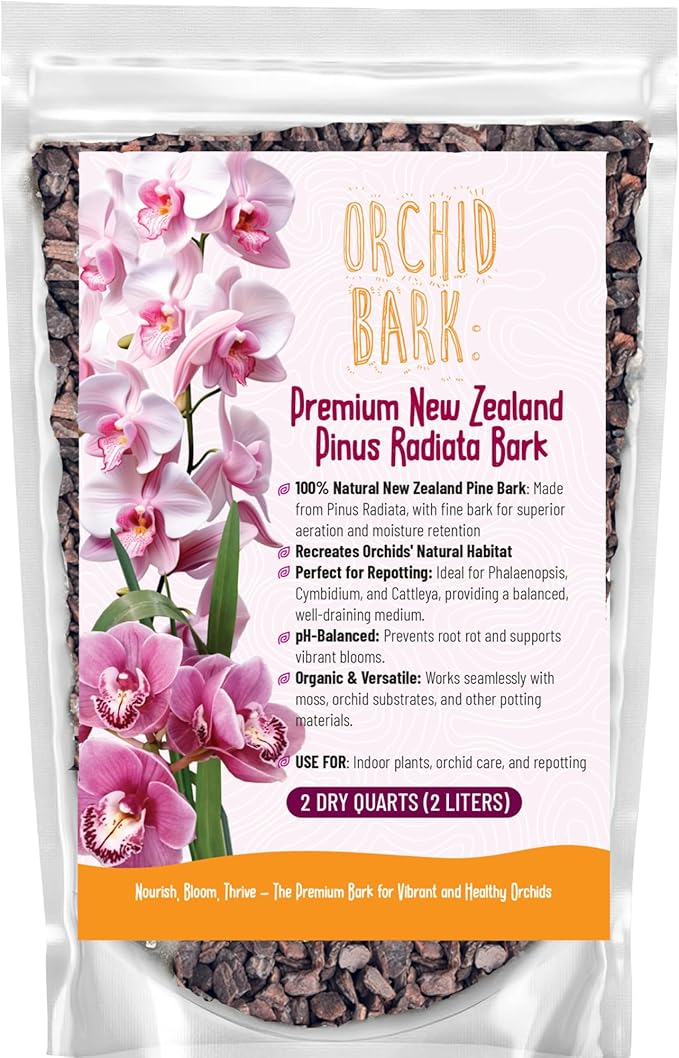 GARDENWISE Premium Orchid Bark for Potting Mix – Ready-to-Use Pine Bark for Indoor Plants, Orchid Repotting & Soil Mix Creation, Ideal Orchid Medium (2 quarts)