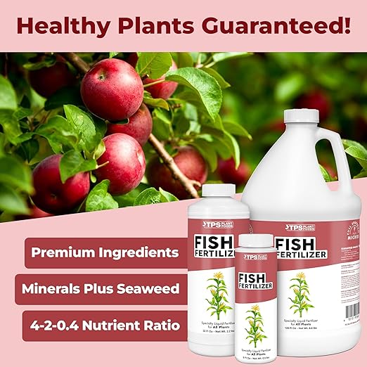 Fish Fertilizer – Liquid Fish Supplement for Lush Growth, Deep Green Leaves & Strong Roots, 1 Gallon