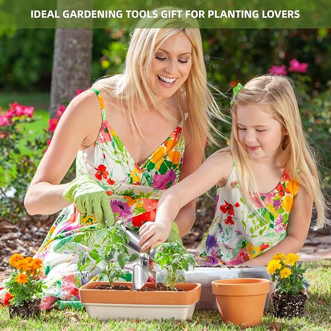 2026 Upgrade 11-Piece Gardening Tools for Women with Gardening Knee Pads and Repotting Mat, Heavy Duty Stainless Steel Gardening Hand Tools, Durable Garden Supplies Kit, Ideal Gifts for Men Gardeners