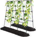Garden Cucumber Trellis for Climbing Plants Outdoor, 50x48 inch A Frame Cucumber Trellis for Garden Raised Bed, Plant Support for Vegetable Vine Pea Bean, with Netting, Black