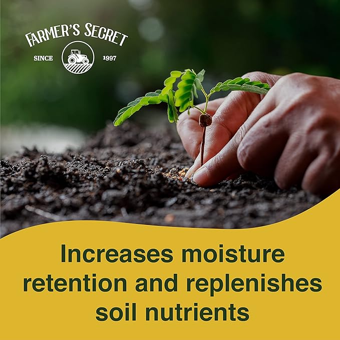 Farmer’s Secret Soil Revitalizer (128oz) - Organic (OMRI Listed) Beneficial Soil Booster - Activated Humic Acid - Liquid Compost Soil Amendment