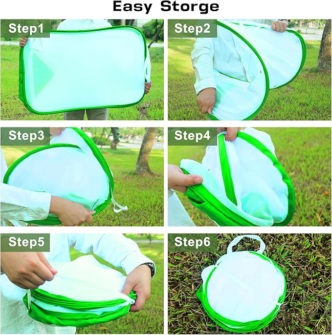 Mesh Plant Tent Enclosure, Pop-Up Cage Plant Cover, Outdoor Garden Protection Guard for Pests, Bird, Pest (16 x 16 x 24 Inches)