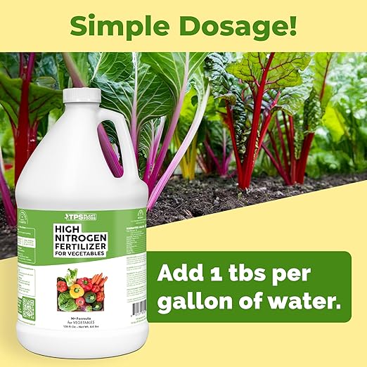 High Nitrogen Fertilizer for Vegetables – Liquid Plant Food for Vigorous Leafy Growth, Strong Stems & Higher Garden Productivity, 1 Gallon