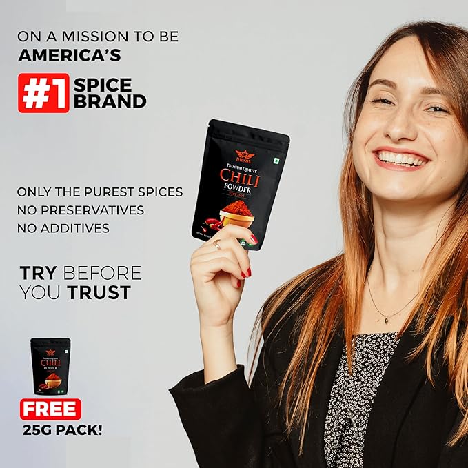 Hot Chili Powder – 100% Pure & Natural | Finely Ground Chili | No Additives or Fillers | Aromatic, Earthy Flavor for Cooking | 25g Sample Available | Kitchen Essential for Global Cuisine