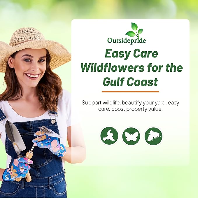 Outsidepride Gulf Coast Wildflower Seed Mix - 5 lbs Perennial & Annual Wild Flowers for Full Sun & Partial Shade - Ideal for Pollinator Gardens & Vibrant Landscapes for Southern Florida & Texas