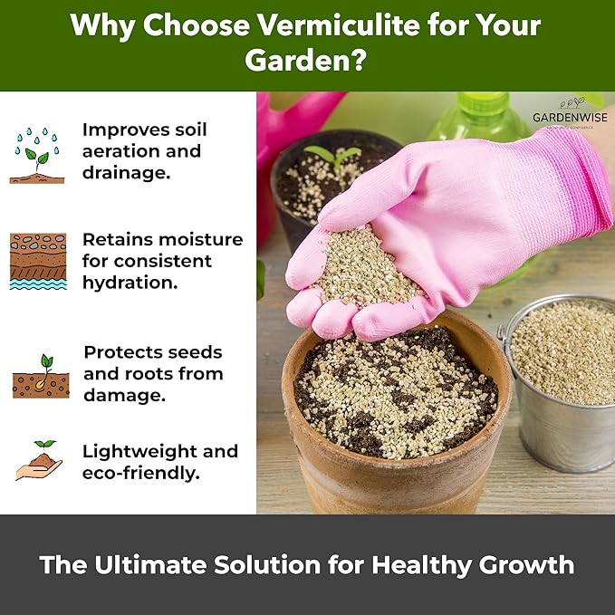 Organic Coarse Vermiculite for Indoor Gardening Plants and Mushrooms – Enhances Soil Aeration, Seed Germination, Rooting Cuttings – Small Packages and Bulk (Vermiculite Grade 3 – Medium, 1 qt)